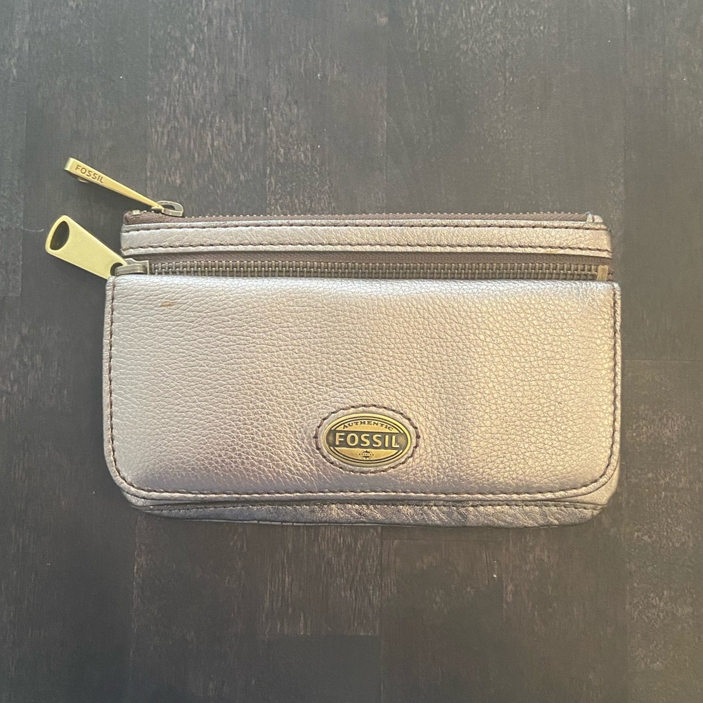 FOSSIL gun metal full size wallet
